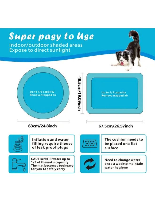 Round Pet Mat Durable Scratch Resistant Water Cushion For Cats Dogs Anti Slip - Image 3