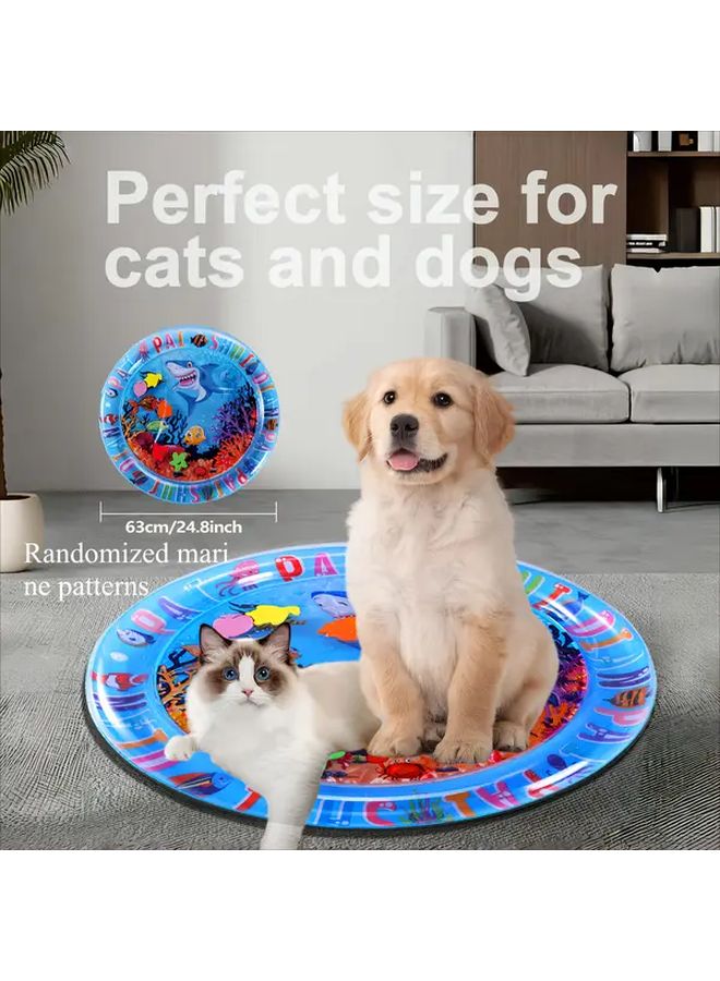 Round Pet Mat Durable Scratch Resistant Water Cushion For Cats Dogs Anti Slip - Image 1