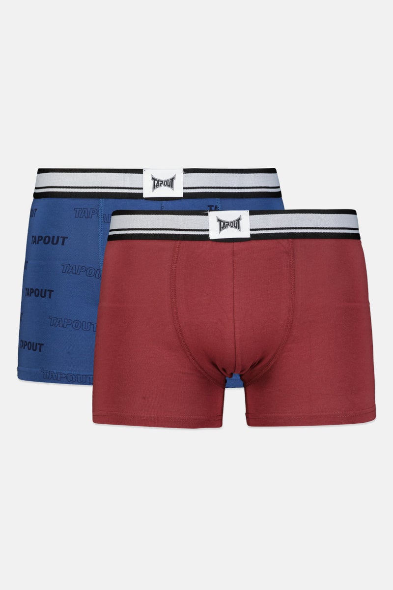 TapouT Men 3 Pieces Brand Logo Boxer Brief, Multicolor - Image 1
