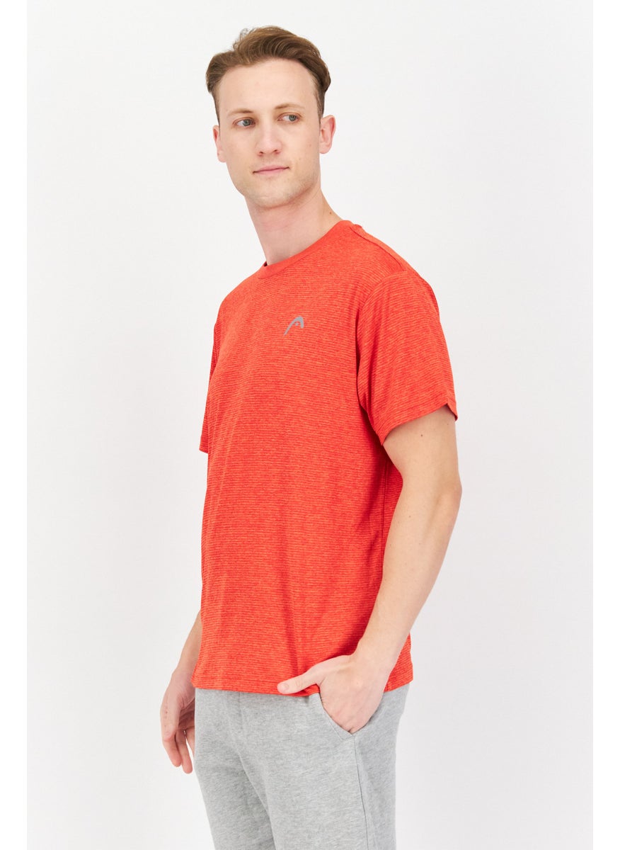 HEAD Men Sportswear Fit Short Sleeve Brand Logo Training T-Shirt, Red  - Image 4