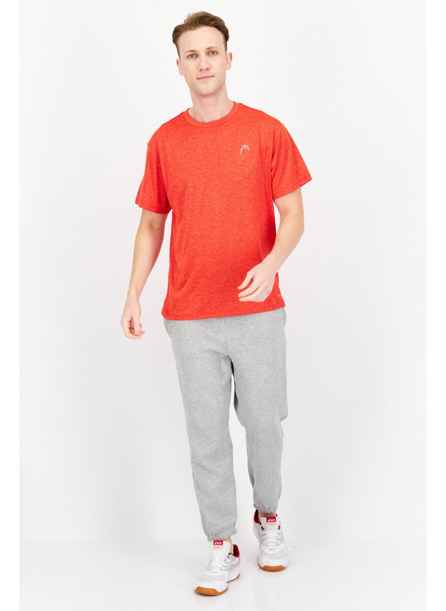 HEAD Men Sportswear Fit Short Sleeve Brand Logo Training T-Shirt, Red  - Image 3