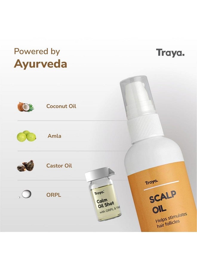 Traya Scalp Oil with Calm Oil Shots for Stress Relief and Calm Sleep | Contains Coconut Oil, Bhringraj Oil for Hair, Ylang Ylang Essential Oil and ORPL(87ml) - Image 3