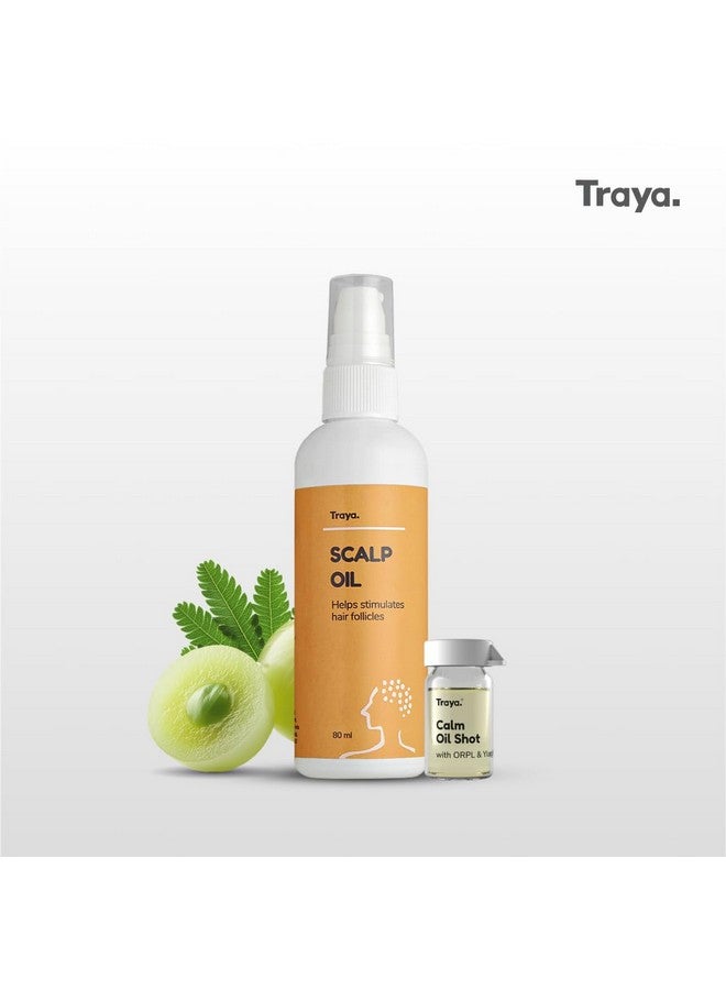 Traya Scalp Oil with Calm Oil Shots for Stress Relief and Calm Sleep | Contains Coconut Oil, Bhringraj Oil for Hair, Ylang Ylang Essential Oil and ORPL(87ml) - Image 2