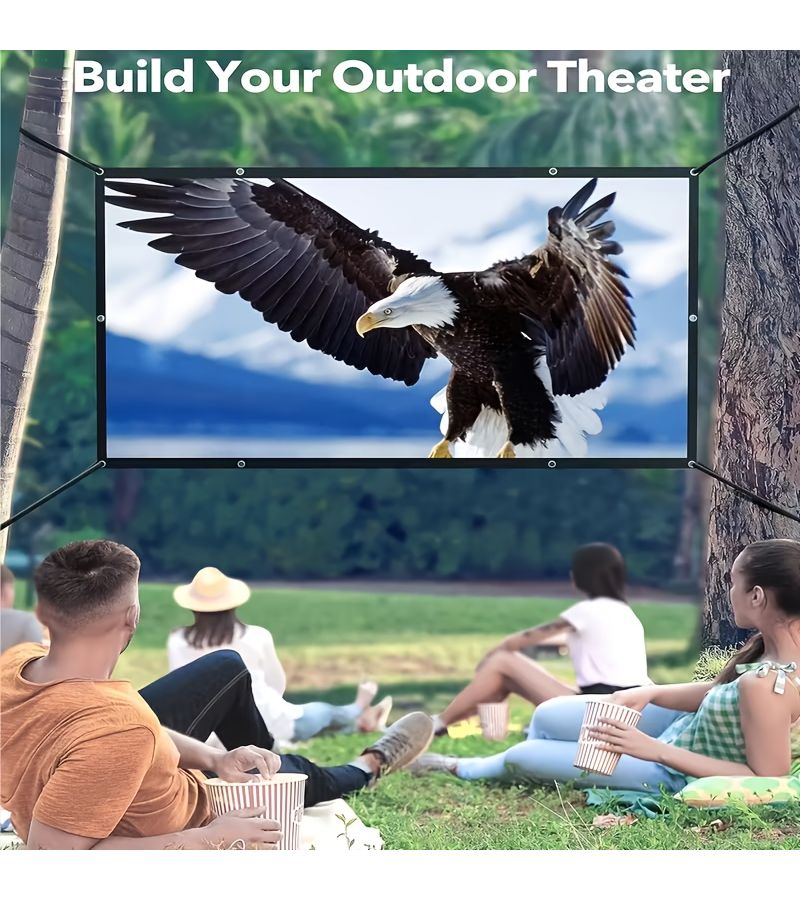 A 100 Inch 4K 3D Projection Screen Portable Foldable Design For Home Theater And Outdoor Use With Mounting Hardware High Quality Fabric - Image 3