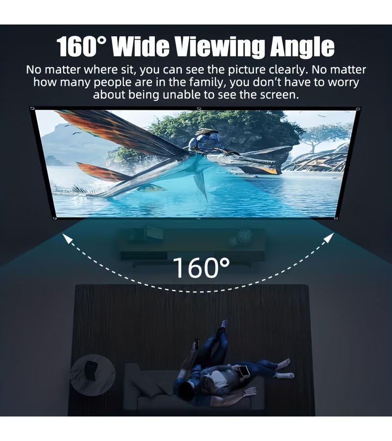A 100 Inch 4K 3D Projection Screen Portable Foldable Design For Home Theater And Outdoor Use With Mounting Hardware High Quality Fabric - Image 4