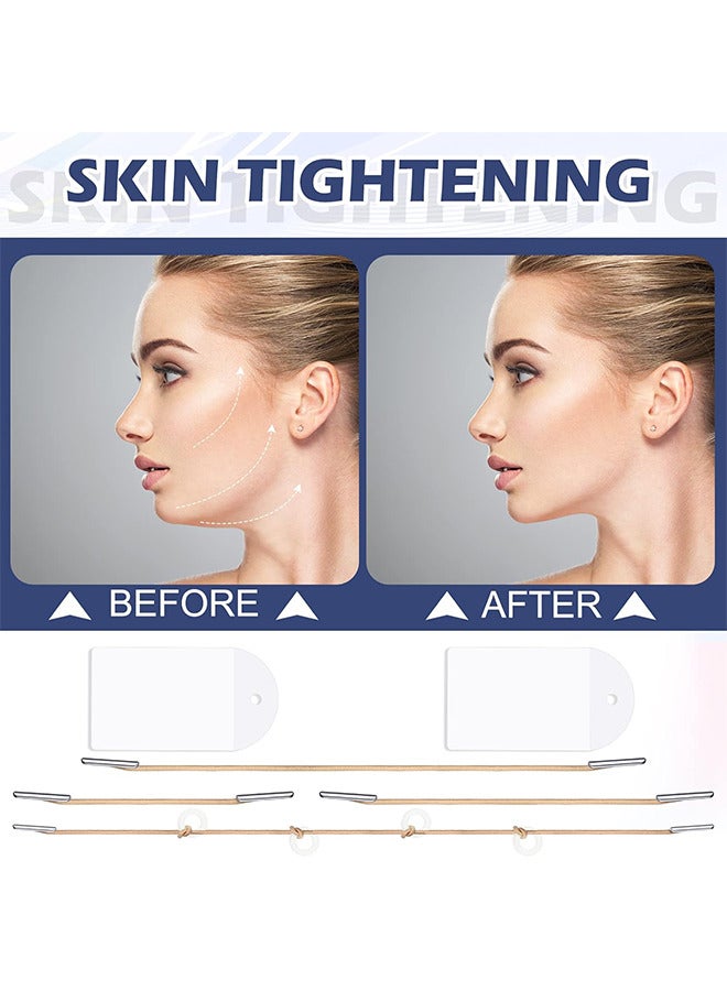40 قطعة أشرطة رفع الوجه مع 8 قطع رفع حبل مجموعات ، شريط رفع الوجه غير مرئي ملصق فوري رفع الوجه لاصق رفع التصحيح سريع الوجه رفع الفرقة الرقبة رفع العين الشريط للنساء جمال الوجه - Image 4