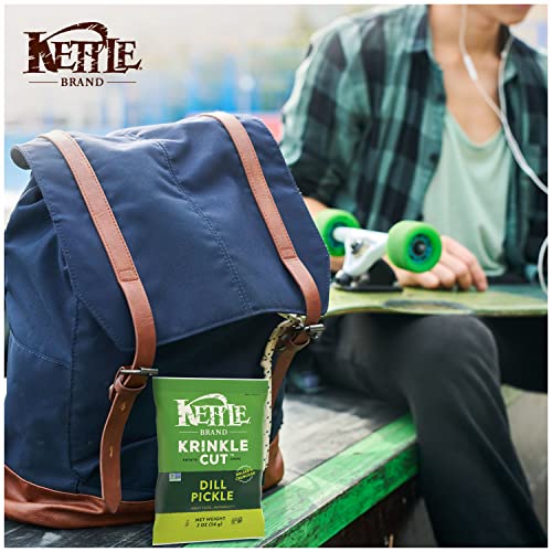 Kettle Brand Potato Chips, Krinkle Cut, Dill Pickle Kettle Chips, Snack Bag 2 Oz (Pack of 6) - Image 3