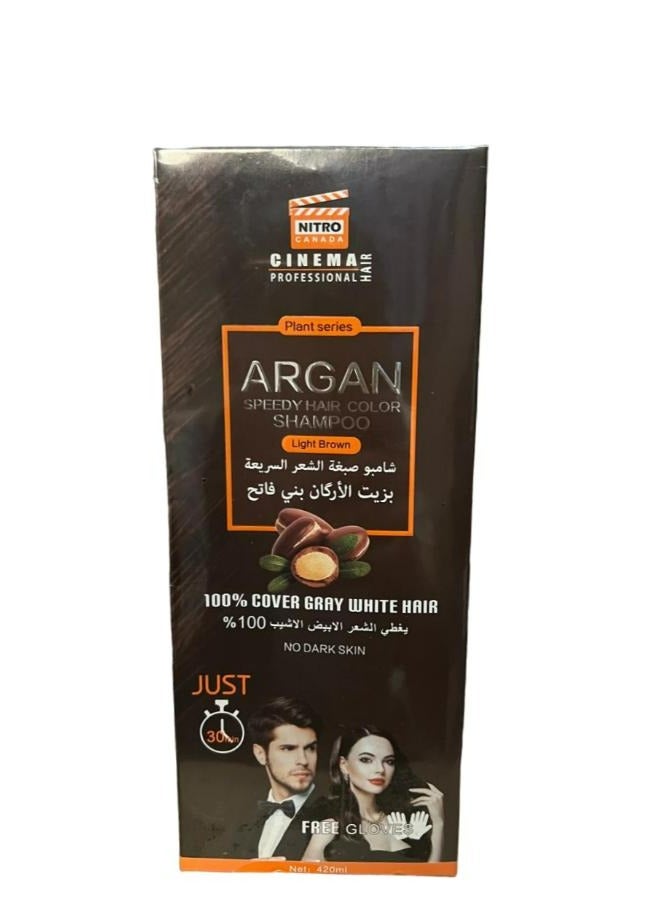 NITRO CANADA Argan Speedy Hair Color Shampoo Light Brown 420 ML