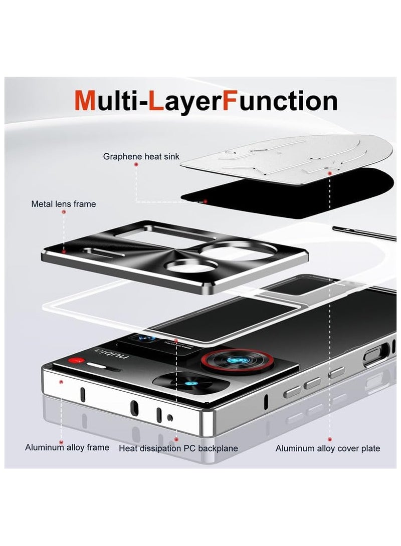 عام غلاف متوافق مع زي تي إي نوبيا زد 60 الترا 5 جرام ، لوحة خلفية معدنية متجمدة لتبديد الحرارة ، غلاف حماية من السقوط لنوبيا زد 60 الترا - Image 3