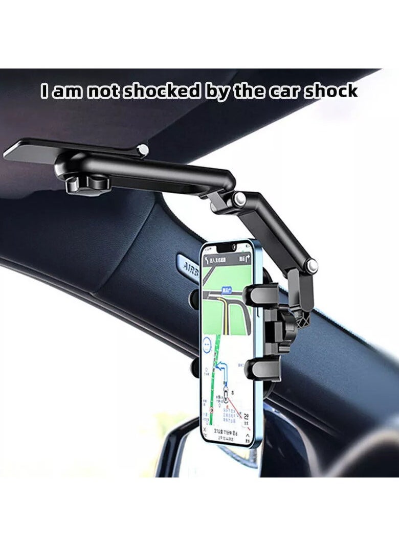Generic 180° Rotation Car Phone Holder - Multifunctional Sun Visor Phone Stand, Adjustable Mount for Smart Phones, Universal Compatibility for Cars & Trucks  - Image 3