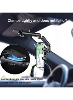Generic 180° Rotation Car Phone Holder - Multifunctional Sun Visor Phone Stand, Adjustable Mount for Smart Phones, Universal Compatibility for Cars & Trucks  - Image 4