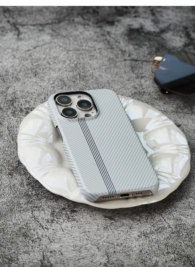 ShebSheb Fine White Striped iphone Case for iPhone 14 Pro - Image 5