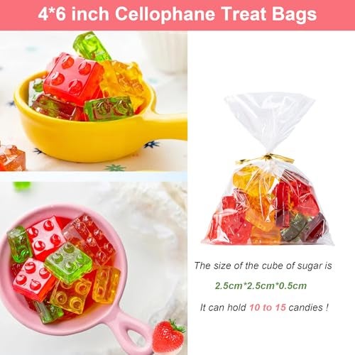 Aegero Cello Cellophane Treat Bags 200 Pcs 4x6 Inches Clear Cellophane Bags with 200 Twist Ties for Gift WrappingPackaging CandiesDessertBakeryParty Favors - Image 5
