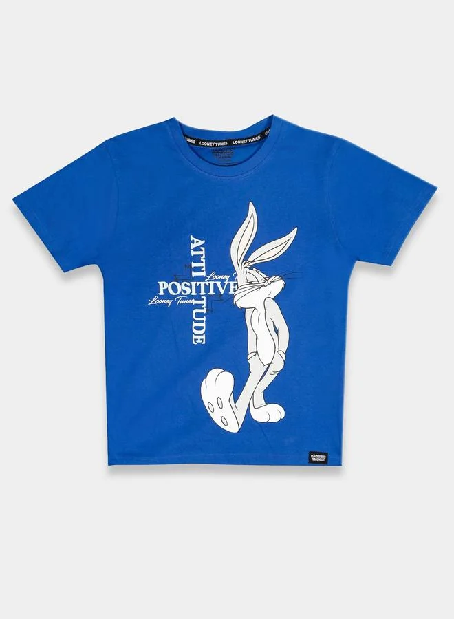 Looney Tunes Graphic Print Round Neck Fashion T-shirt