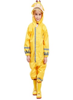 Children's Lightweight Hooded Poncho Reflective Strip One-Piece Raincoat