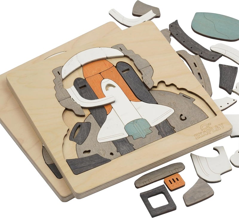 EKOPLAY ’s Man On The Moon Puzzle for Kids, Multi Layered 39 Piece Jigsaw Puzzle for Pre-School Kids, Learning Educational Toys Gifts for Boys Girls. - Image 4