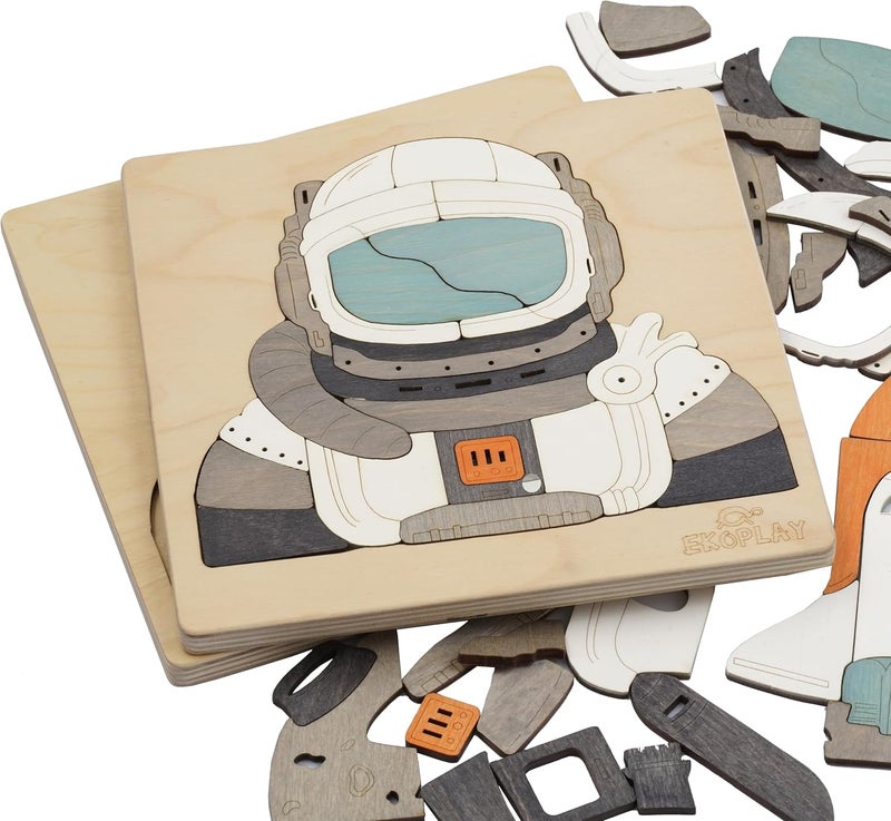 EKOPLAY ’s Man On The Moon Puzzle for Kids, Multi Layered 39 Piece Jigsaw Puzzle for Pre-School Kids, Learning Educational Toys Gifts for Boys Girls. - Image 3