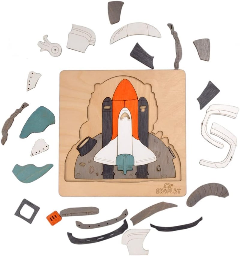 EKOPLAY ’s Man On The Moon Puzzle for Kids, Multi Layered 39 Piece Jigsaw Puzzle for Pre-School Kids, Learning Educational Toys Gifts for Boys Girls. - Image 5
