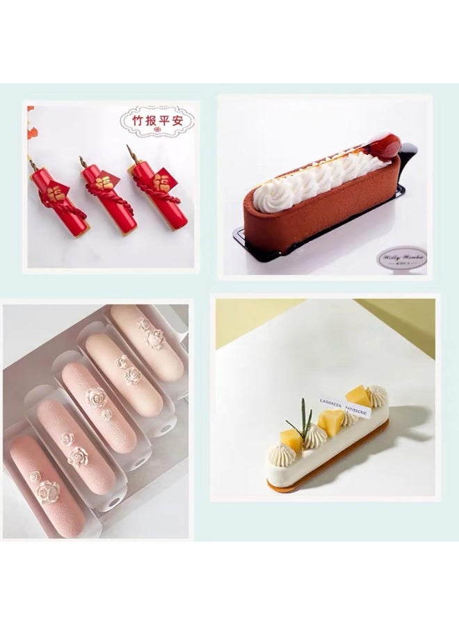 3D Ellipse Silicone Molds Baking Mold for Mousse Cake, Silicone Mold for Baking Cakes, French Dessert Mold for Pastry Chocolate,Jelly(6-Cavity) - Image 3