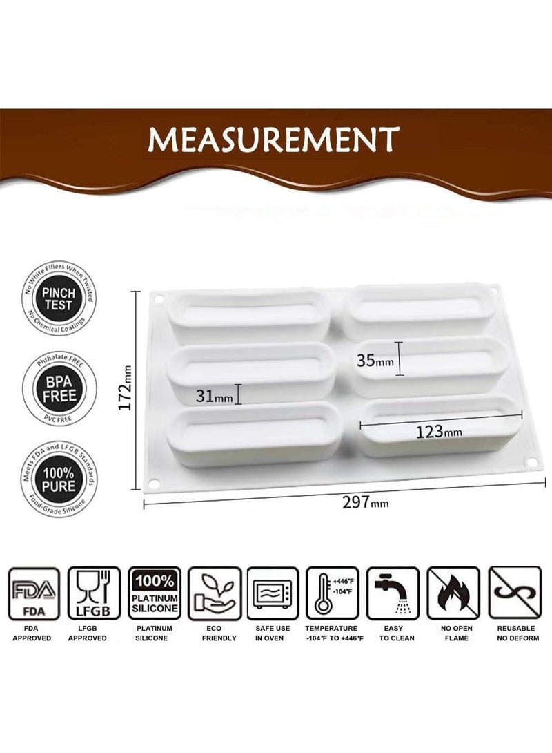 3D Ellipse Silicone Molds Baking Mold for Mousse Cake, Silicone Mold for Baking Cakes, French Dessert Mold for Pastry Chocolate,Jelly(6-Cavity) - Image 2