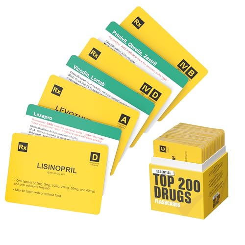 SwiftPass Top 200 Drugs Flashcards for Medical Pharmacology Nursing Students Pharmacology Flash Cards for Test Prep - Image 1