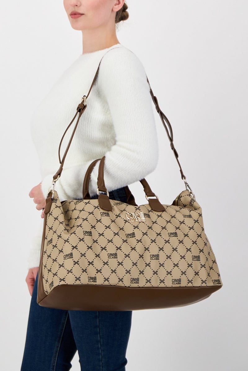 Cavalli Class Women Brand Logo Tote Bag, Multicolor - Image 2