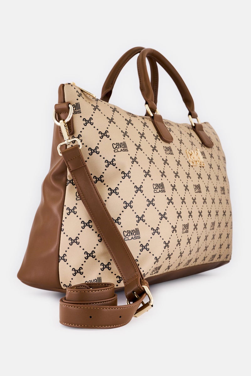 Cavalli Class Women Brand Logo Tote Bag, Multicolor - Image 3
