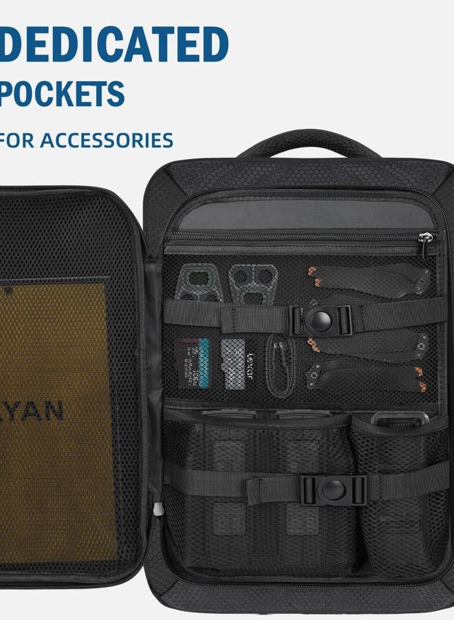 PEKREWS Mavic 3 Pro Case, Mavic 3 Case, Expandable Carry On Backpack Fits 17.3 Inch Laptop, Travel Large Capacity Mavic 3 Pro Bag for DJI Mavic 3/3 Pro, DJI RC Pro/RC/RC-N1, Drone Accessories - Image 4
