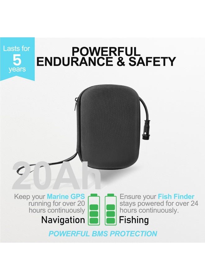 FixOasis Fish Finder Battery & Charging Kit,12V Long-Lasting Power,Compact & Portable for Kayak Battery,Compatible with GPS,Fish Finders,and Most 12V Electronics,Easy Connection,Visual Battery Indicator - Image 3