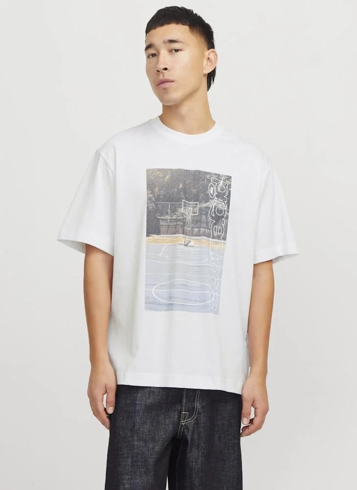 JACK & JONES Jcounion Graphic Print Crew Neck T-Shirt