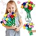 Deekin 36 Pcs Valentines Day Plush Rose Flower Bendable Stems Colorful Soft Rose Stuffed Flower Toy Fake Bendy Plush Bouquet Roses Valentine Bulk for Women Girlfriend Gift Graduation 126 - Image 2