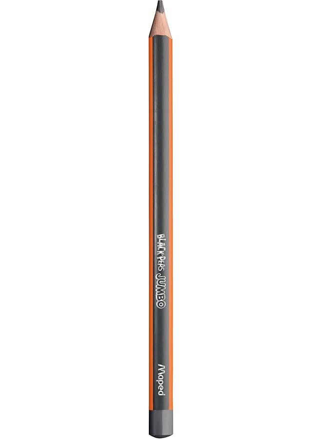 Maped M854021 Hb Inch Black 'Peps Jumbo Pencils Ref S0379970 Pack 12 Inch Gray Orange - Image 3