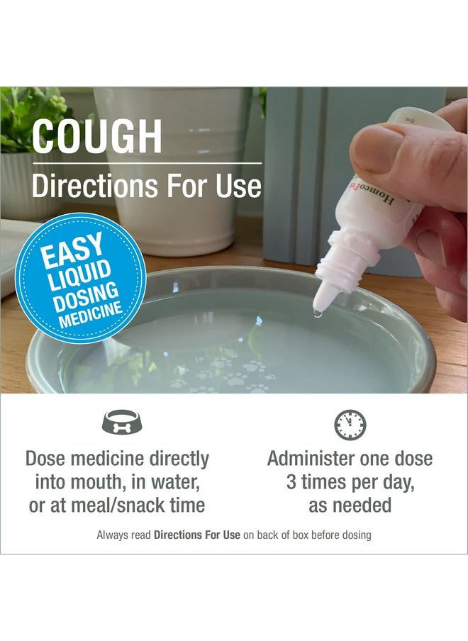HomeoPet - Cough, Gentle Natural Cough Medicine For Dogs, Cats, And Small Pets, Cat And Dog Cough Medicine, 15 Milliliters - Image 1