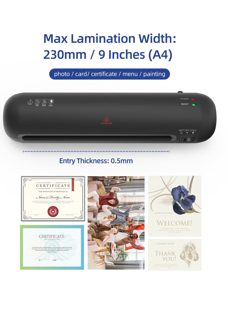 OSMILE OSMILE SL280 Hot And Cold Laminating Machine, A4A5A6 Laminator Machine Set, 4 in 1 Thermal Laminator for Home Office School Use, 9 inches Max Width,Paper Trimmer,Corner Rounder (15 Laminating Pouches)  - Image 4