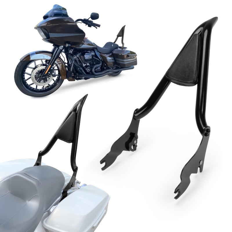 22 inch Sissy Bar PSLER Detachable Passenger Backrest Rear Pad for Touring Street Glide Road Glide Electra Glide Road King FLHR FLHX FLHT FLTR 20092024