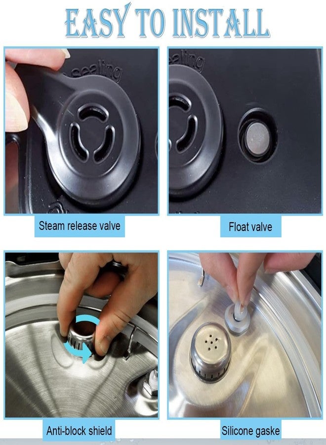 E-TING Replacement Parts Set for Instant Pot Duo 5-Qt,6-Qt, Steam Release Handle, Float Pressure Valve and Anti-Block Shield Silicone Sealing Ring for Pressure Cooker Accessories - Image 3