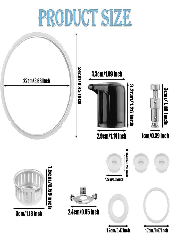 E-TING Replacement Parts Set for Instant Pot Duo 5-Qt,6-Qt, Steam Release Handle, Float Pressure Valve and Anti-Block Shield Silicone Sealing Ring for Pressure Cooker Accessories - Image 2