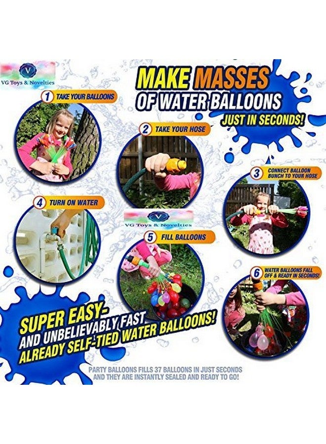 جيادا بالونات المياه السحرية القابلة للملء والربط الأوتوماتيكية من جيادا لهولي - متعددة الألوان (عبوة من 6 قطع (222 بالونة) - Image 2