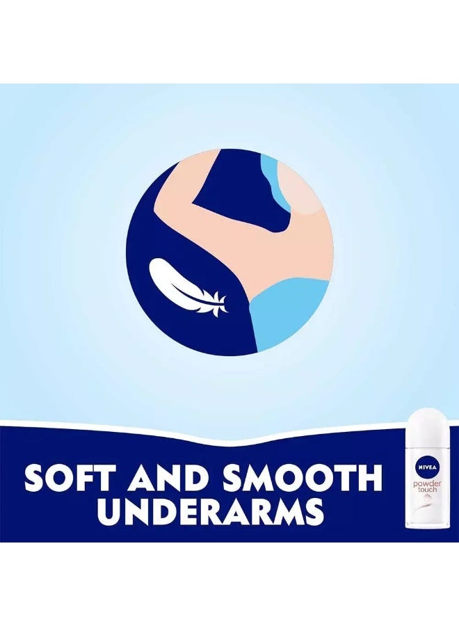 NIVEA Powder Touch Roll On, Antiperspirant for Women, Roll-on 50ml - Image 4