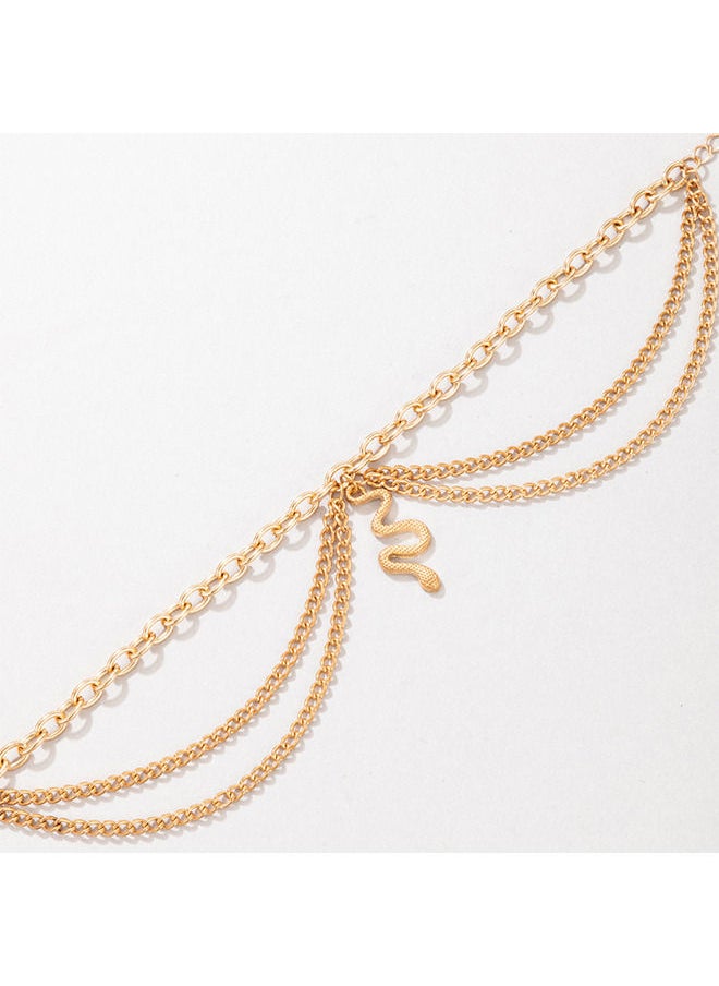 Depend - Snake Anklet Bracelet Extension Chain Dainty Alloy Foot Jewelry for Women Girls Perfect Gift for Birthday Golden - Image 1