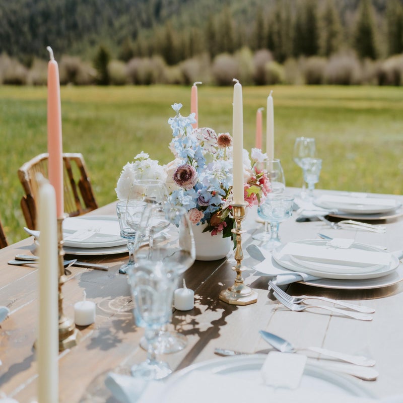 Bluecorn Beeswax Taper Candles, 100% Pure Natural Bees Wax, 10 Inch Pair, Ivory Candlesticks, Unscented, Clean Burning & Dripless, Long Lasting, Thanksgiving & Christmas Decor, American Made, 1 Count - Image 5