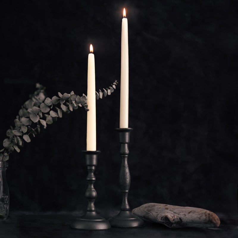 Bluecorn Beeswax Taper Candles, 100% Pure Natural Bees Wax, 10 Inch Pair, Ivory Candlesticks, Unscented, Clean Burning & Dripless, Long Lasting, Thanksgiving & Christmas Decor, American Made, 1 Count - Image 3