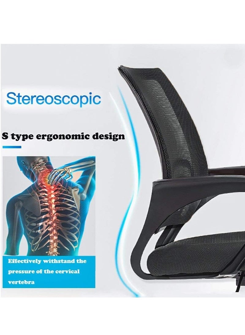 Generic Office Chair Ergonomic Desk Chair Mesh Computer Chair with Lumbar Support Armrest Rolling Swivel Adjustable Task Chair Black for Home Office  - Image 3