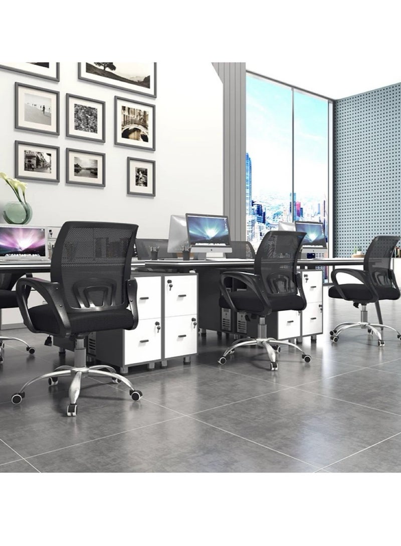 Generic Office Chair Ergonomic Desk Chair Mesh Computer Chair with Lumbar Support Armrest Rolling Swivel Adjustable Task Chair Black for Home Office  - Image 5