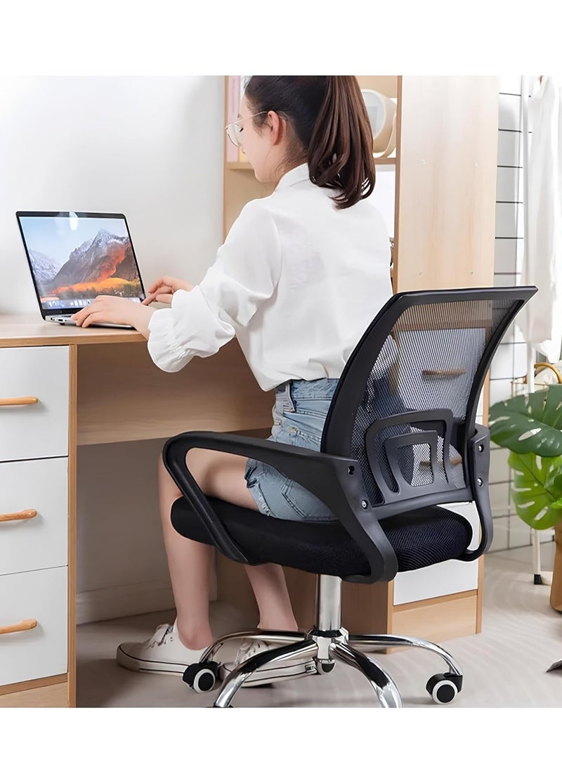 Generic Office Chair Ergonomic Desk Chair Mesh Computer Chair with Lumbar Support Armrest Rolling Swivel Adjustable Task Chair Black for Home Office  - Image 2