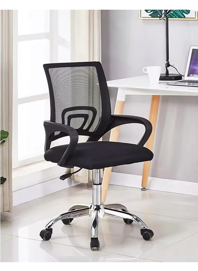 Generic Office Chair Ergonomic Desk Chair Mesh Computer Chair with Lumbar Support Armrest Rolling Swivel Adjustable Task Chair Black for Home Office  - Image 1
