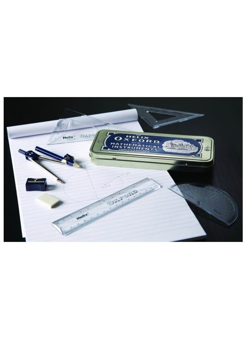 Oxford Maths Set, Mathematical Instrument Box, 9-Piece