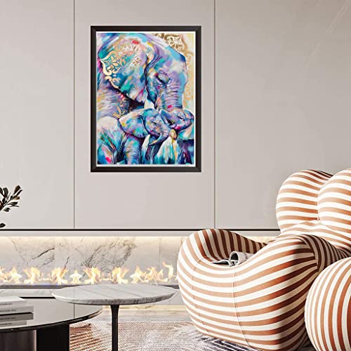 HASTHIP® Elephant Diamond Painting Kit with Round Diamonds,5D Diamond Painting Kit for Adults & Kids,30 X 40cm Full Drill Elephant Gem Art for Home Wall Decor Gifts (12x16inch) - Image 5