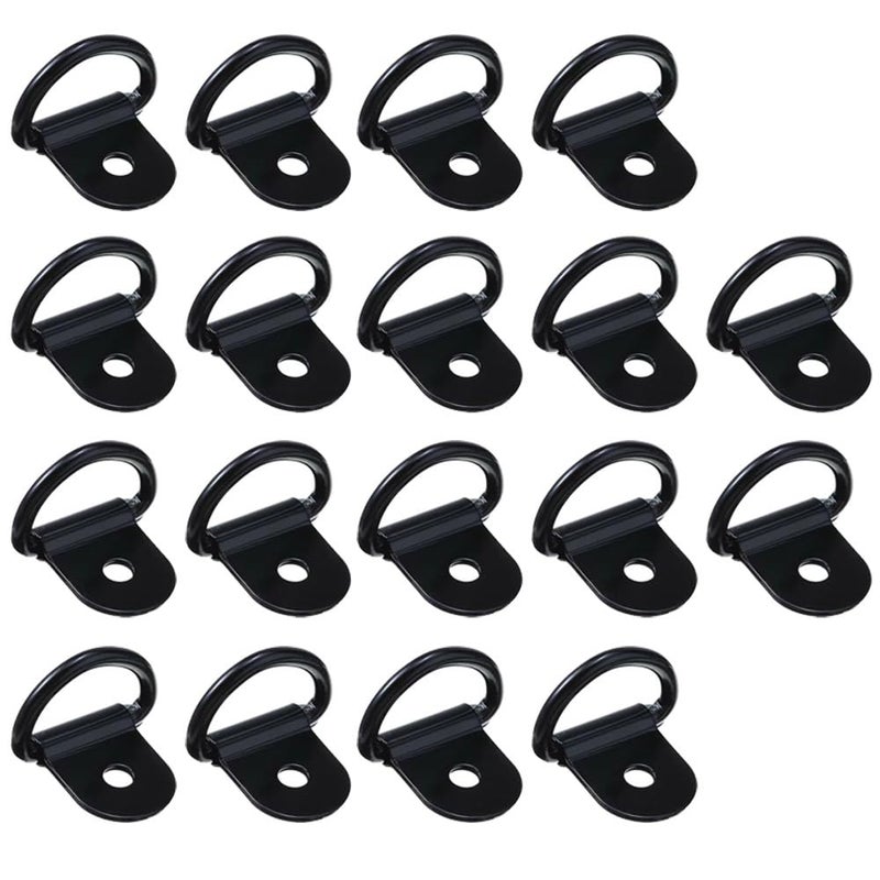 Fanjin Black D Rings Anchor Lashing Ring DRing Tie Downs for Car Truck Trailer Cargo RV Boats Black 18 Pcs - Image 3