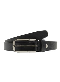 GENUINE LEATHER 25 MM UNISEX  FORMAL  BELT  IN BLACK